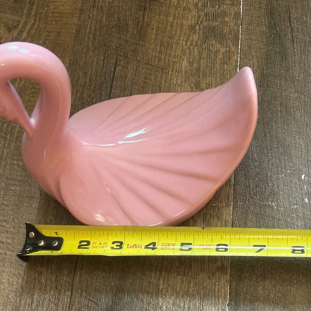 Vintage Pink Ceramic Swan Towel Holder 1980s Hollywood Regency Bathroom Decor